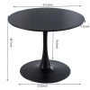 42.1"Black Tulip Table Mid-century Dining Table for 4-6 people With Round Mdf Table Top, Pedestal Dining Table, End Table Leisure Coffee Table