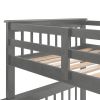 Stairway Twin-Over-Full Bunk Bed with Drawer, Storage and Guard Rail for Bedroom, Dorm, for Adults, Gray color