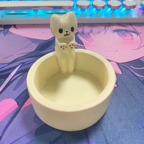 Cartoon Kitten Candle Holder Heating Decoration (Option: White Candle Cat)